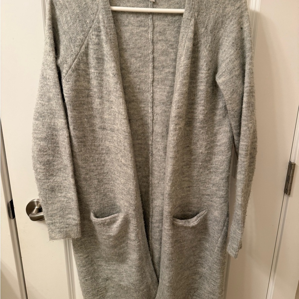Gray Women's Open Front Sweater